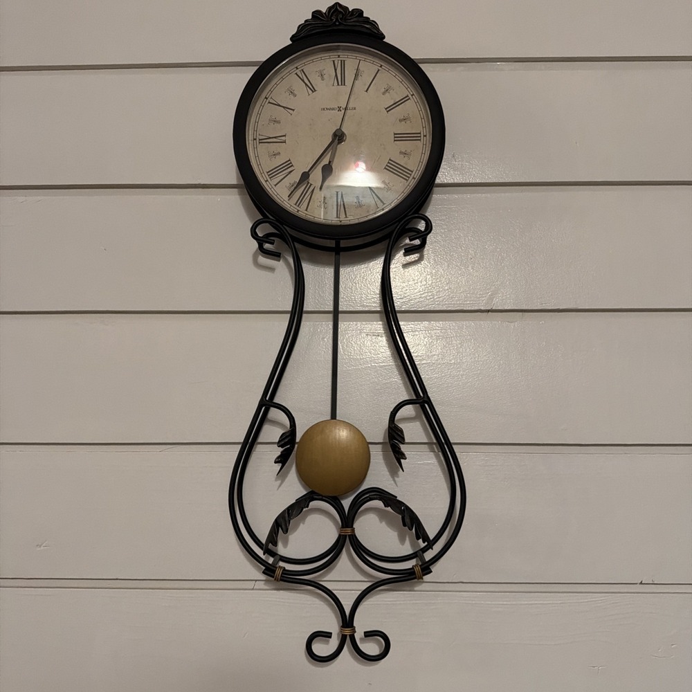 HOWARD MILLER PAULINA WROUGHT IRON WALL CLOCK 994